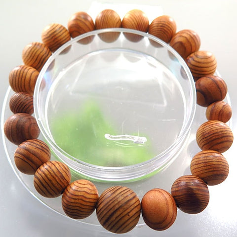 Yakusugi Cedar Bracelet, 10mm Bead, Uniform Finish