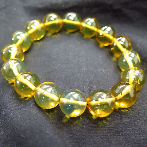 Blue Amber 13mm bead bracelet, straight, limited edition