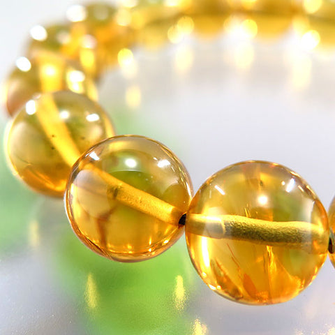 Blue Amber 13mm bead bracelet, straight, limited edition