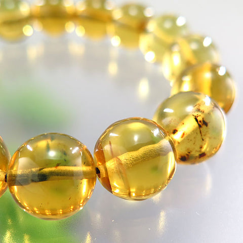 Blue Amber 13mm bead bracelet, straight, limited edition