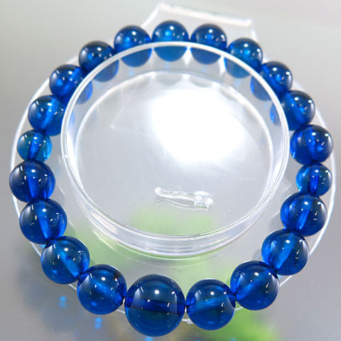 Sapphire Amber Bracelet, 10mm Bead, Limited Edition