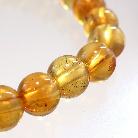 Blue Amber 7mm bead bracelet, straight