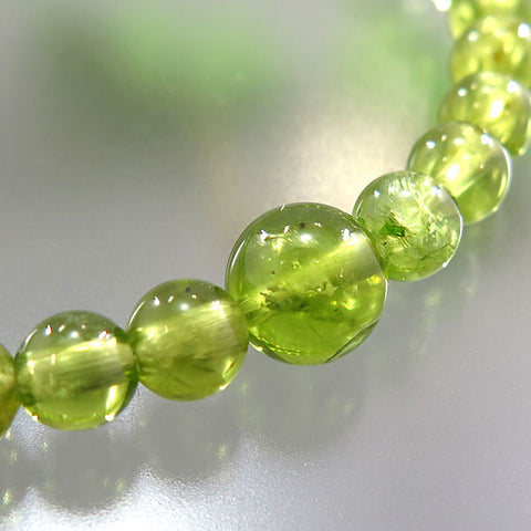Peridot Bracelet, 6mm Beads, Matching Set