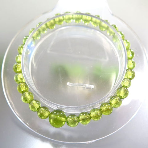 Peridot Bracelet, 6mm Beads, Matching Set