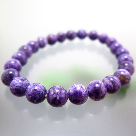Charoite 8mm bead bracelet, straight, limited edition