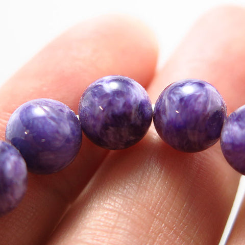 Charoite 8mm bead bracelet, straight, limited edition