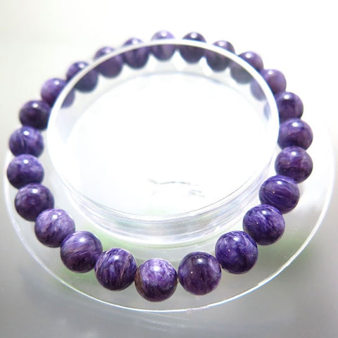 Charoite 8mm bead bracelet, straight, limited edition