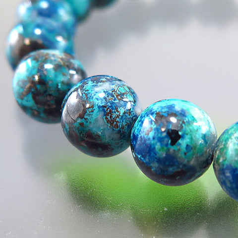 Chrysocolla 10mm bead bracelet, straight, limited edition