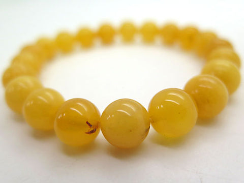Aged Amber 10mm Bead Bracelet Straight 8400000000003 - close-up