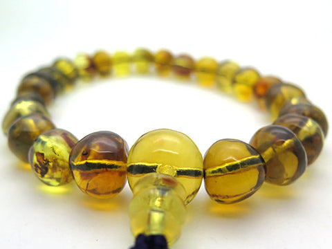Dominican Blue Amber 23-bead bracelet, matching set, limited edition