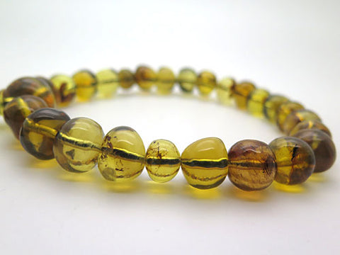 Dominican Blue Amber 23-bead bracelet, matching set, limited edition