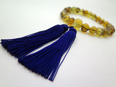 Dominican Blue Amber 23-bead bracelet, matching set, limited edition