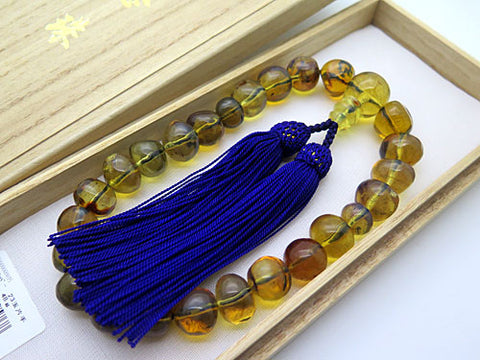 Dominican Blue Amber 23-bead bracelet, matching set, limited edition