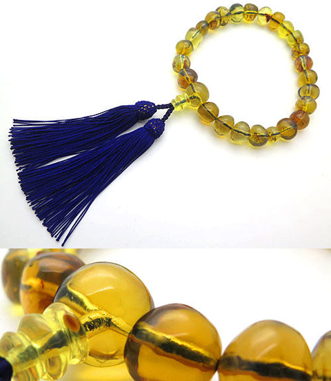Dominican Blue Amber 23-bead bracelet, matching set, limited edition