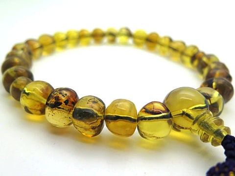 Dominican Blue Amber 27-bead bracelet, matching set