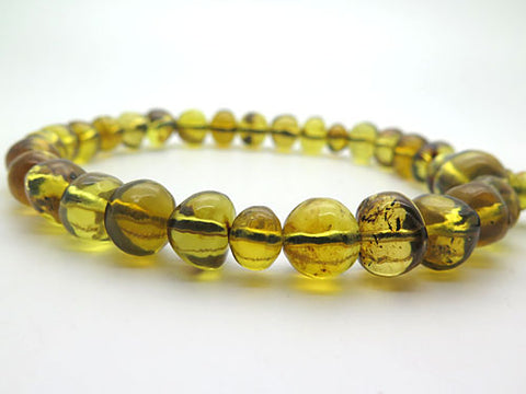 Dominican Blue Amber 27-bead bracelet, matching set