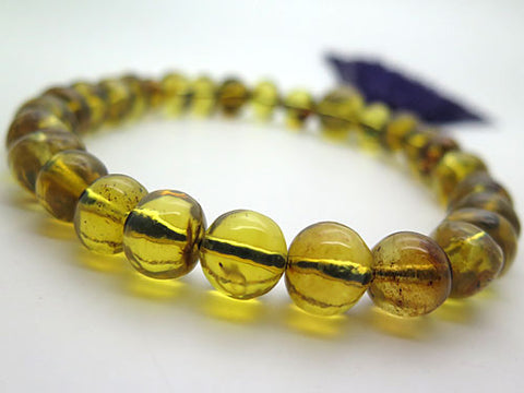 Dominican Blue Amber 27-bead bracelet, matching set