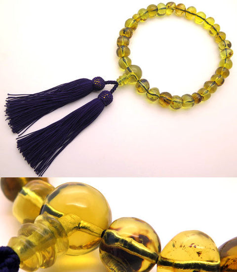 Dominican Blue Amber 27-bead bracelet, matching set