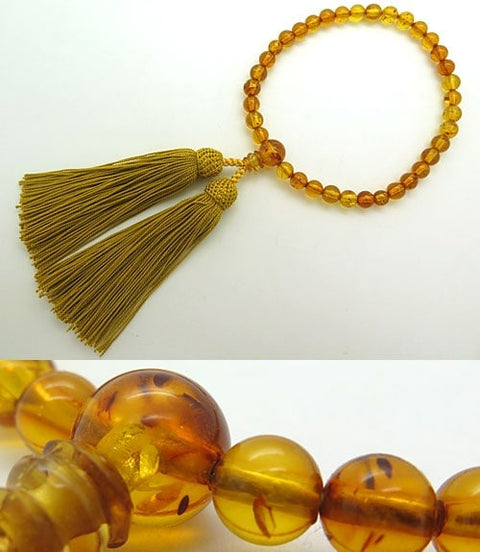 Natural Amber Women's Prayer Beads 840000000007b - bead detail