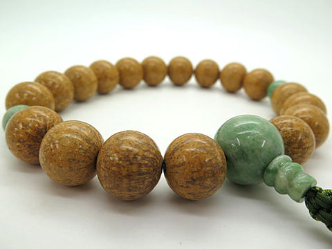 Men's prayer beads, Indian bodhi seed, Dushan jade finish