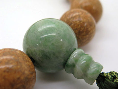 Men's prayer beads, Indian bodhi seed, Dushan jade finish