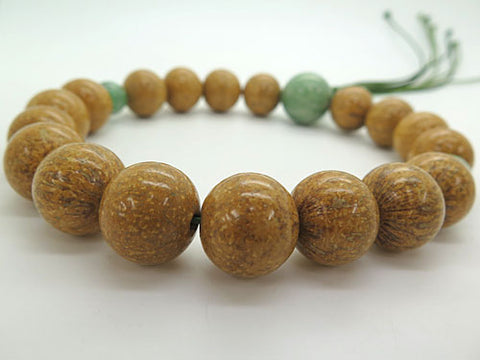 Men's prayer beads, Indian bodhi seed, Dushan jade finish