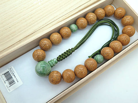 Men's prayer beads, Indian bodhi seed, Dushan jade finish