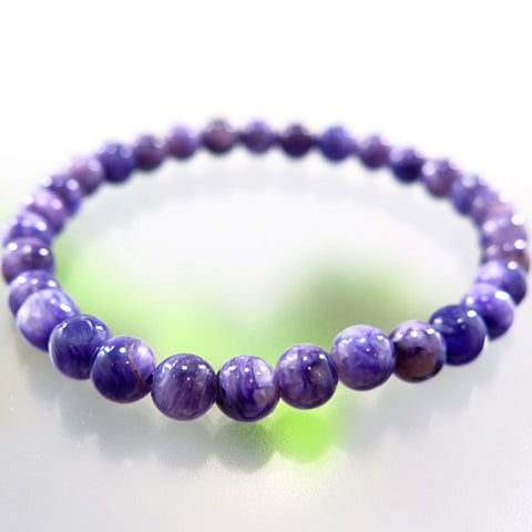 Charoite 6mm bead bracelet, straight, limited edition