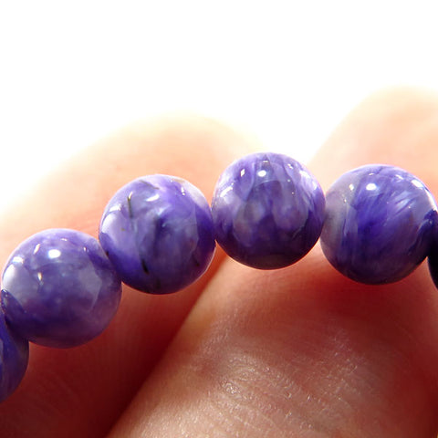Charoite 6mm bead bracelet, straight, limited edition