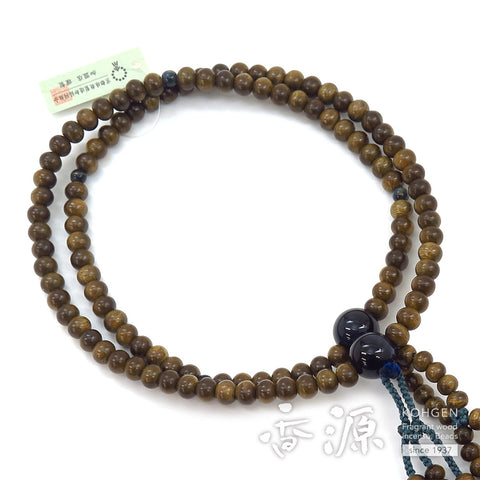 Men's Prayer Beads, Green Sandalwood, Nichiren Sect