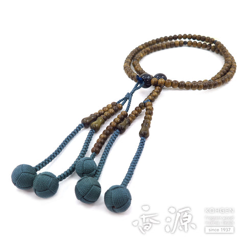 Men's Prayer Beads, Green Sandalwood, Nichiren Sect