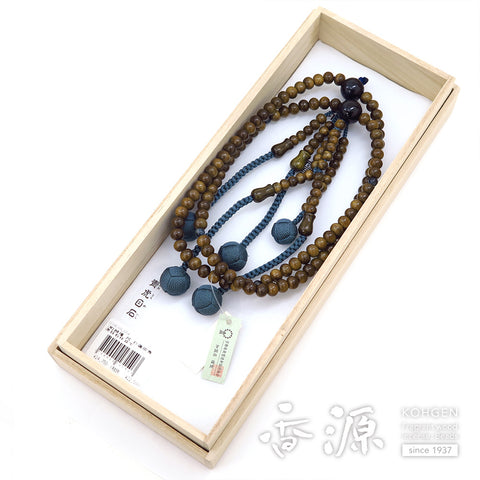 Men's Prayer Beads, Green Sandalwood, Nichiren Sect