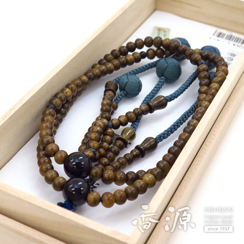 Men's Prayer Beads, Green Sandalwood, Nichiren Sect