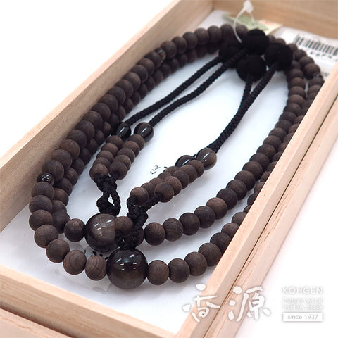 Men's Prayer Beads, Subiki Ebony, Shingon Sect
