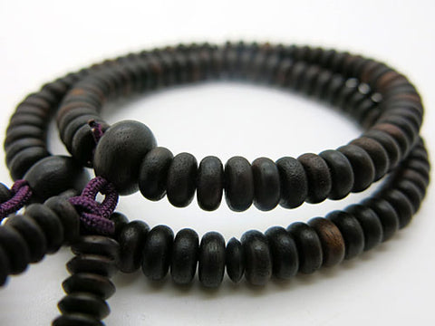 Ebony 108-bead bracelet, Shingon sect style, matching set