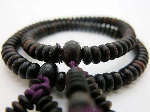 Ebony 108-bead bracelet, Shingon sect style, matching set