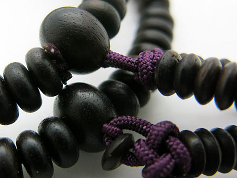 Ebony 108-bead bracelet, Shingon sect style, matching set