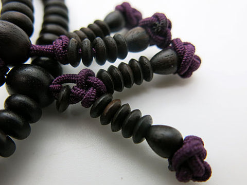 Ebony 108-bead bracelet, Shingon sect style, matching set