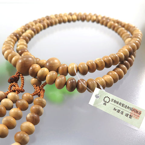 Men's prayer beads, Indian sandalwood, 13cm, Shingon sect, made with matching beads, birch tassels