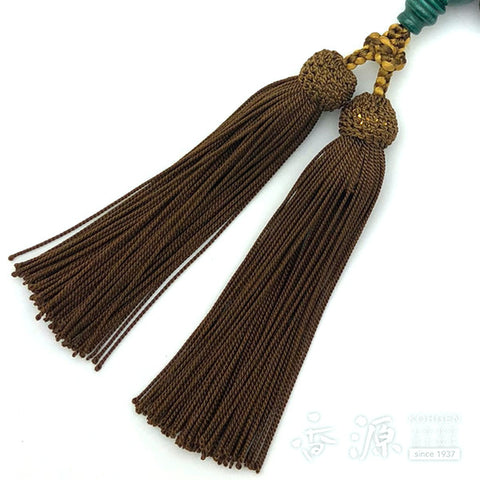 Men's prayer beads, Jindai cedar, malachite finish
