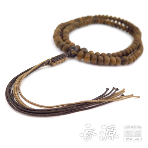 Men's prayer beads, Jindai cedar, 13.5cm, Rinzai sect, mandarin beads, brown quartz finish