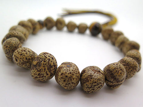 Men's prayer beads, Starry Moon bodhi seed, raw form, tiger's eye