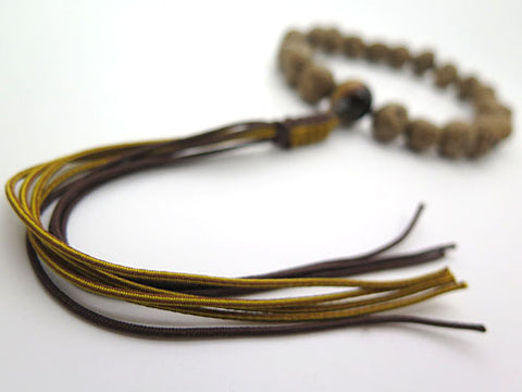 Men's prayer beads, Starry Moon bodhi seed, raw form, tiger's eye