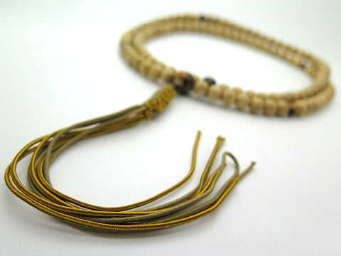 Men's Prayer Beads, Star Moon Bodhi Seed, Rinzai Sect, Shaku-Roku Length, Tiger's Eye Finish