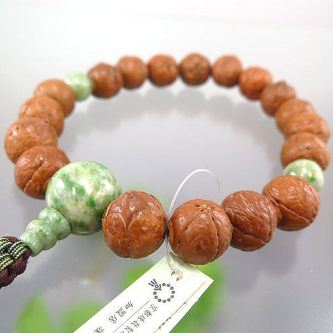 Men's Prayer Beads, Buddha's-Eye Bodhi Seed, Dushan Jade Finish, 18 Beads