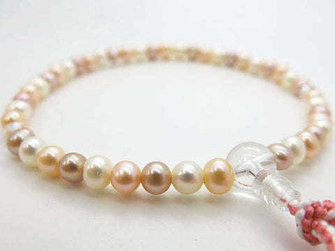 Women's Freshwater Pearl Prayer Beads, Crystal, Shinonome Tassel