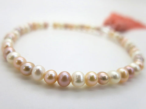 Women's Freshwater Pearl Prayer Beads, Crystal, Shinonome Tassel