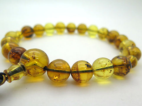 High-quality men's prayer beads, Dominican blue amber, 20 beads