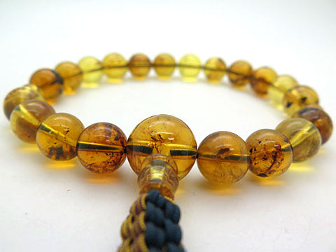 High-quality men's prayer beads, Dominican blue amber, 20 beads