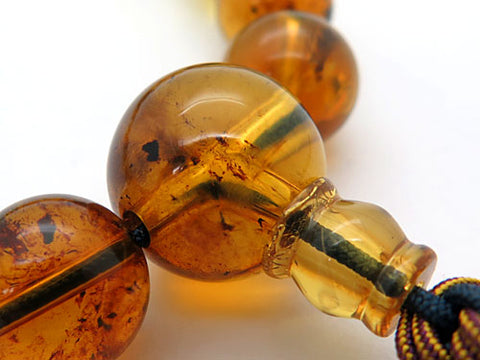 High-quality men's prayer beads, Dominican blue amber, 20 beads